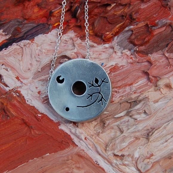 sterling silver pendant with silver chain - Picture 2 of 4